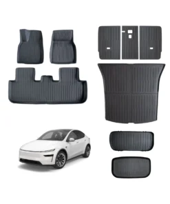 Mükemmel Üçlü - Model Y Juniper 2025+ Premium Paspas + Bagaj Havuz Seti + Arka Koltuk Koruyucu Set