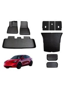 Mükemmel Üçlü – Model Y Premium Paspas + Bagaj Havuz Seti + Arka Koltuk Koruyucu Set